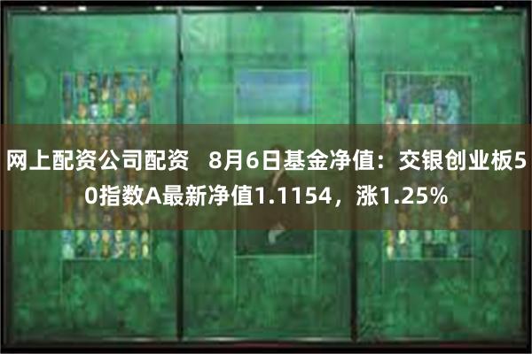 网上配资公司配资   8月6日基金净值：交银创业板50指数A最新净值1.1154，涨1.25%