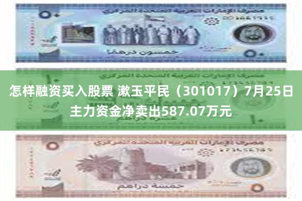 怎样融资买入股票 漱玉平民（301017）7月25日主力资金净卖出587.07万元