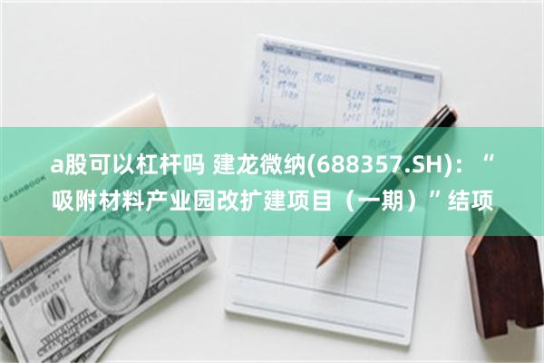 a股可以杠杆吗 建龙微纳(688357.SH)：“吸附材料产业园改扩建项目（一期）”结项