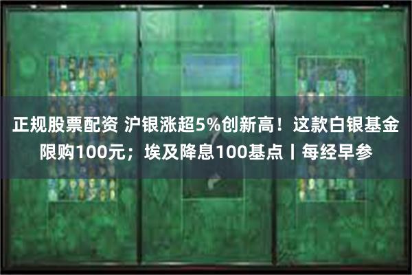 正规股票配资 沪银涨超5%创新高！这款白银基金限购100元；埃及降息100基点丨每经早参